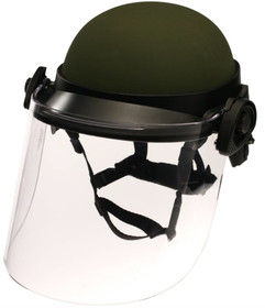 Paulson DK6-H .150 Non-Ballistic Face Shield is made from polycarbonate and repels liquid materials